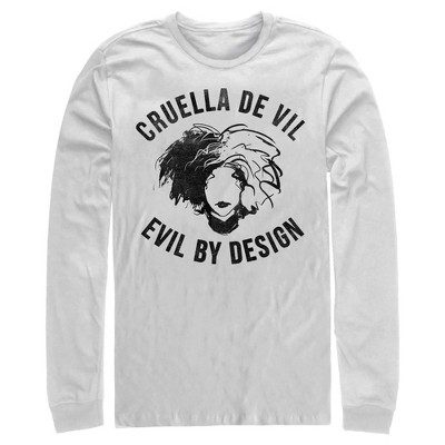 Men's Cruella Evil By Design Sketch Long Sleeve Shirt