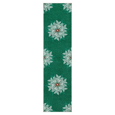 COZONY Christmas Snowflake Area Rug, Washable Non-Slip Accent Rug for Entryway, Front Door, Bedroom, Living Room & Indoor Holiday Decor