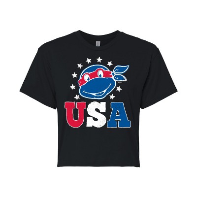 Women's - Teenage Mutant Ninja Turtles - USA Raphael Cropped Graphic T-Shirt