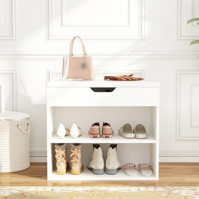 Famapy Shoe Bench Double Shelf Lightweight Modern Style