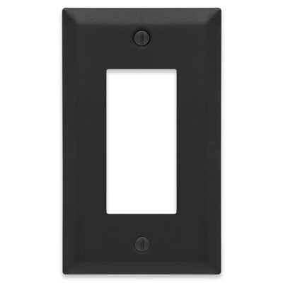 Amerelle Century Matte Black 1 gang Stamped Steel Decorator Wall Plate 1 pk