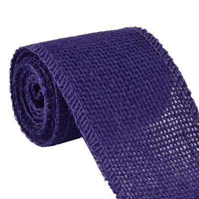 Unique Bargains Burlap Belt Rope Cord Strap Arts Craft Wedding Ribbon Roll Purple 2.2 Yard