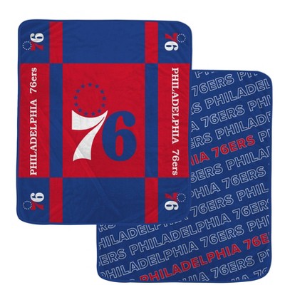 NBA Philadelphia 76ers 60"x70" Reverse Block Wordmark Double Sided Flannel Fleece Blanket