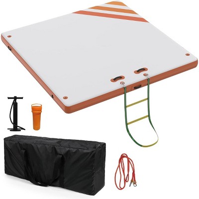 Inflatable Dock Floating Platform with Non-Slip Surface,Thick Lake Floats for Adults, Non-Slip Air Dock Platform with Portable Carrying Bag