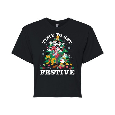Women's - Disney - Time To Get Festive Cropped Graphic T-Shirt
