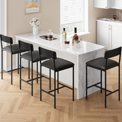 3-Piece Pub Table Set for 2 with 2 Upholstered Chairs & 3 Storage Shelves,Compact Kitchen Dining Set for Small Spaces Apartments Breakfast Nook