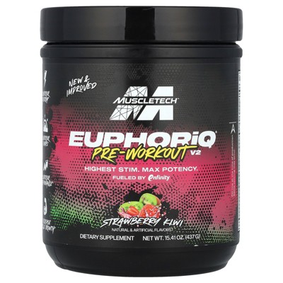 MuscleTech EuphoriQ® Pre-Workout V2, Strawberry Kiwi, 15.41 oz (437 g)