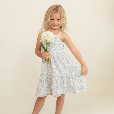 Organic Strap Tiered Dress - Waves