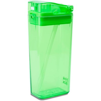 Precidio Design Drink in the Box Eco-Friendly Reusable Juice Box Container, 12 ounce, Blue
