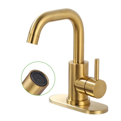 WOWOW Compact Single Handle Bar Kitchen Faucet with Deckplate