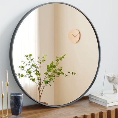 JIONJOY 30 x 30 Metal Round Wall Mirror