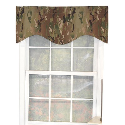 RLF Home Cloak Cornice 100% Cotton with Fully Lined 3" Rod Pocket Valnance for Windows 50" x 17" Green