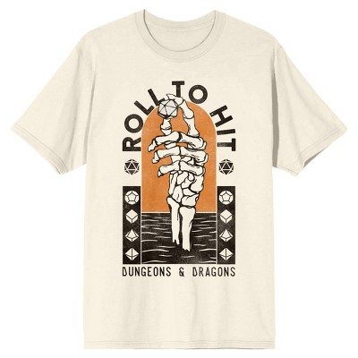 Dungeons & Dragons Skeleton Hand Roll To Hit Men's Natural Ground T-shirt