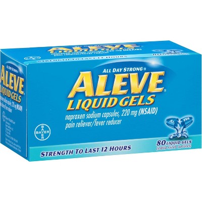 Aleve Liquid Gels with Naproxen Sodium, 220mg (NSAID) Pain Reliever/Fever Reducer, 80 Count