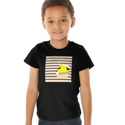 Easter Peeping Peep In Window With Blinds Kids T Shirt for Toddlers, Black