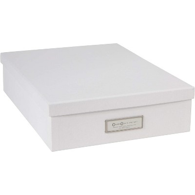 Bigso Oskar Fiberboard Label Frame Document Letter Box - File Organizer Box for Paperwork