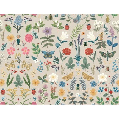 Rifle Paper Co. Curio Linen Peel and Stick Wallpaper: Self-Adhesive, Animal Icon Pattern, Multicolor, 45 Sq Ft Coverage