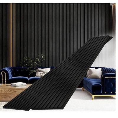 Vipbear Wood Slat Wall Panels, Wood Panels for Wall, 2 Pack 93.5" x 12.6" Soundproof Solid Wooden Wall Panels, 3D Acoustic Fluted Wood