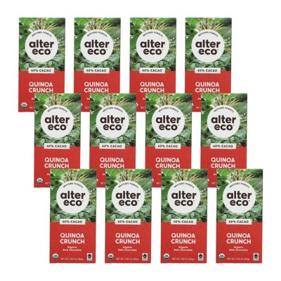 Alter Eco Organic Quinoa Crunch Dark Chocolate Bar - Case of 12/2.82 oz