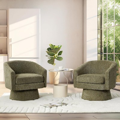 Swivel Accent Chair, 360° Chenille Swivel Lounge Reading Chair,Modern Single Sofa Lounge Armchair Club Chair with Storage Space