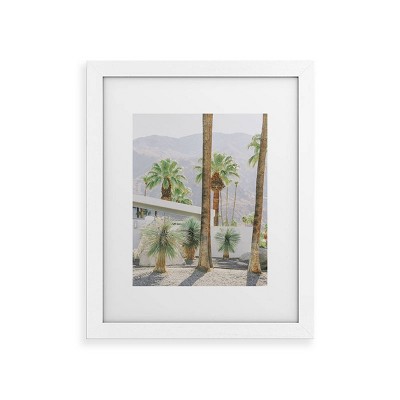 Deny Designs Dagmar Pels Palm Springs Palms White Framed Art Print