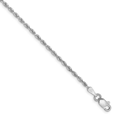 Black Bow Jewelry 1.85mm 10k White Gold D/C Quadruple Rope Chain Bracelet