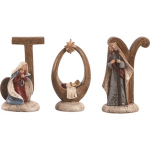 Transpac 6.25 in Multicolor Christmas Joy Nativity Set of 3 Decorative Accent Polyresin Holiday Decor - 1 of 2