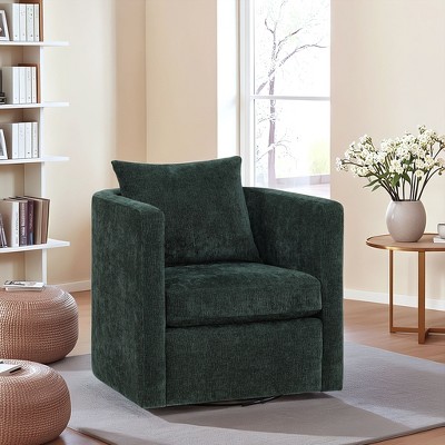 GDFStudio Annabelle Modern 32" Ultra Soft Performance Fabric Upholstered Swivel Barrel Chair