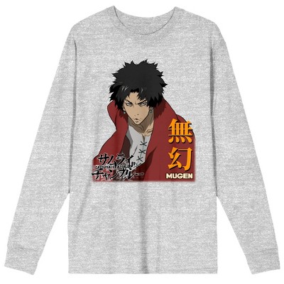 Samurai Champloo Mugen With Kanji Logo Men's Athletic Heather Long Sleeve Tee