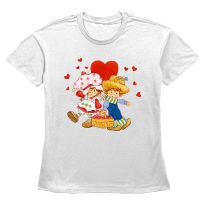 Women's Strawberry Shortcake Heart Berry Basket T-Shirt