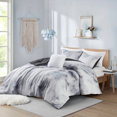 Elegant Tie Dye Print Microfiber Comforter Set, All Season Home Textile fits Colorful Lux Bedroom Decor