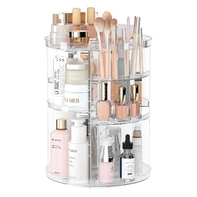 Maison 360 Rotating Makeup Organizer, DIY 8 Adjustable Layers Spinning Skincare Organizer