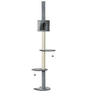 Multipet 85.5" Cat Tree Height Adjustable Condo with Scratching Post, Hanging Balls, Rest Post - 1 of 4