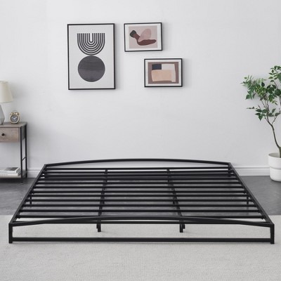 6 Inch Metal Platform Bed Frame with Arch Design, Heavy Duty Bed Frame, Black