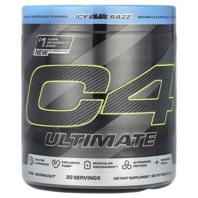 C4 / Cellucor C4 Ultimate, Pre-Workout, Icy Blue Razz, 14.1 oz (400 g)
