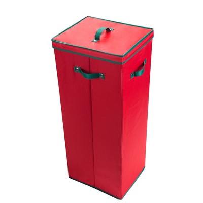 Elf Stor 30" All Occasion Vertical Wrapping Paper Storage Box with Lid Red: Tear-Resistant Gift Wrap Container