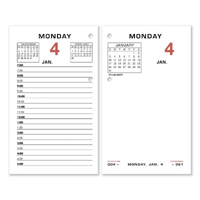 Two-Color Desk Calendar Refill, 3.5 x 6, White Sheets, 12-Month (Jan to Dec): 2026