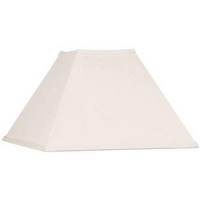 Springcrest Beige Linen Medium Square Lamp Shade 6" Top x 16" Bottom x 12" Slant x 10" High (Spider) Replacement with Harp and Finial