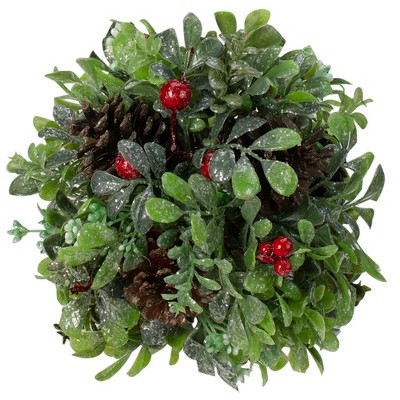 Northlight Berry Wand Pine Cone Glittered Topiary Ball Christmas Ornament - 7"