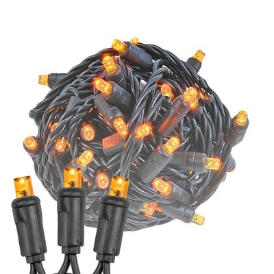 Novelty Lights 25 Feet Long, 50 Mini Black Wire Christmas Lights, End To End Connectable, UL Listed for Indoor/Outdoor Use