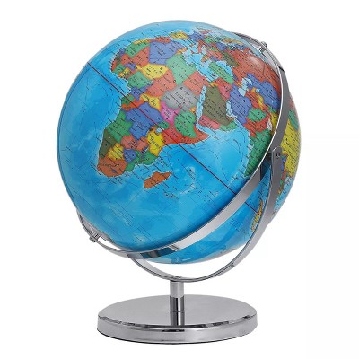GOTGELIF 13" Large Spin World Globe with Stainless Stand for Kids Learning