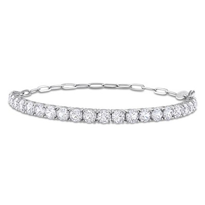 EVERLY JEWELRY | Sterling Silver 6 CT TGW Created White Sapphire Bracelet, 7.5-inch