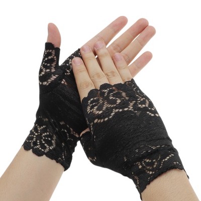 Unique Bargains Breathable Flower Manicure Gloves 1 Pair