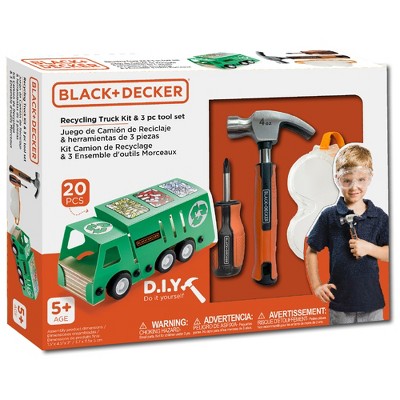Black & Decker DIY Recycling Bus Kit and 3 piece pretend play tool set