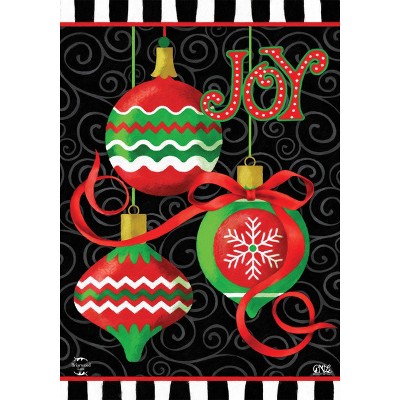 Joy Ornaments Christmas House Flag Holiday 28" x 40" Briarwood Lane