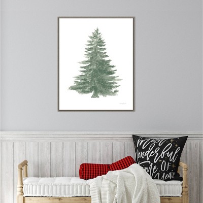 22" x 28" Floursack Holiday Tree Framed Wall Canvas - Amanti Art: Seasonal Celebration Decor