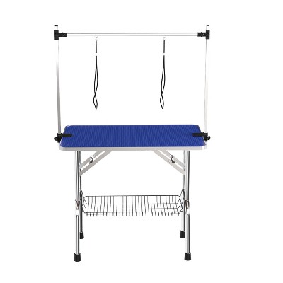 Gulches 42-Inch Foldable Pet Grooming Table for Pet Large Dogs and Cats with Adjustable Arm and Clamp - Blue