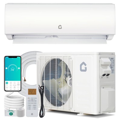 19/20SEER 9000 BTU Ductless Split Air Conditioners with Heat Pump & Installation Kit Covers Up to 450 Sq. Ft, Pre-Charge R454B Condenser