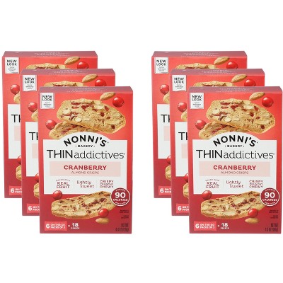 Nonnis Thins Cranberry Almond - Pack of 6 - 4.44 oz