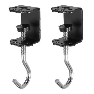 Unique Bargains Steel Adjustable Hanging Bag Desk Mount Utility Cat Claws J Hooks 2 Pcs